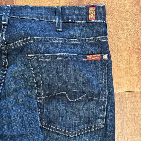 7 for all mankind austyn blue jeans Sz 38 waist button zip waist - Picture 6 of 7